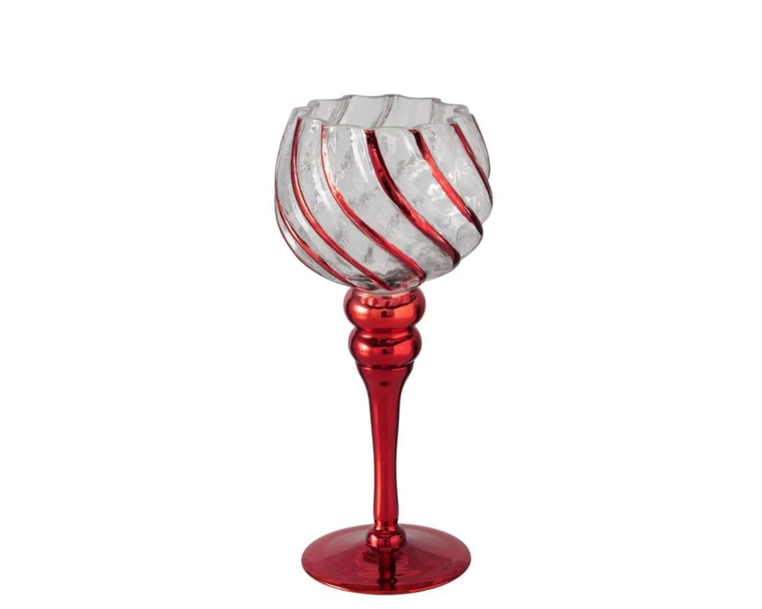 Windlicht "Manou", ca. 28 cm - Rot/Durchsichtig - 1