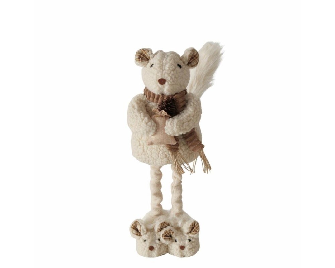 Eichhörnchen "Siggi", Kantensitzer, ca. 53 cm - Weiß/Braun - 1