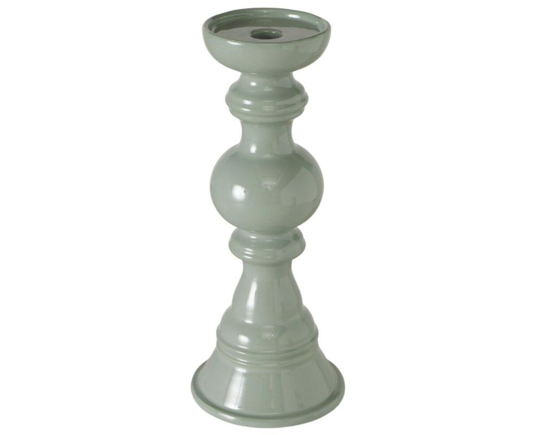 Kerzenleuchter "Berno" aus Steingut, ca. 30 cm - Grün - 1