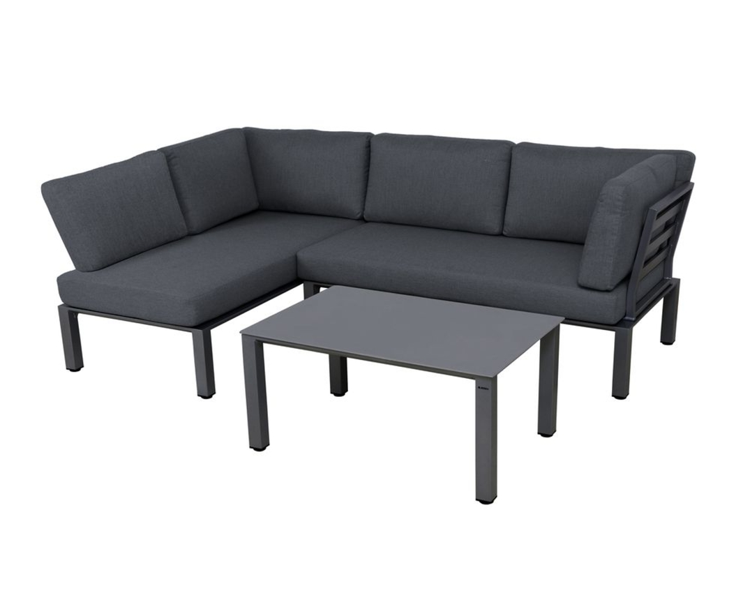 Ecklounge-Set "Widoo" mit Tisch, grau - Grau - 1