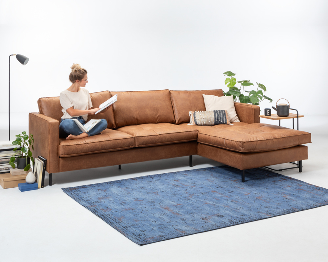 Wohnlandschaft, leger Dresden - Bezug Leder Essenca 04 brown PG4 - 1
