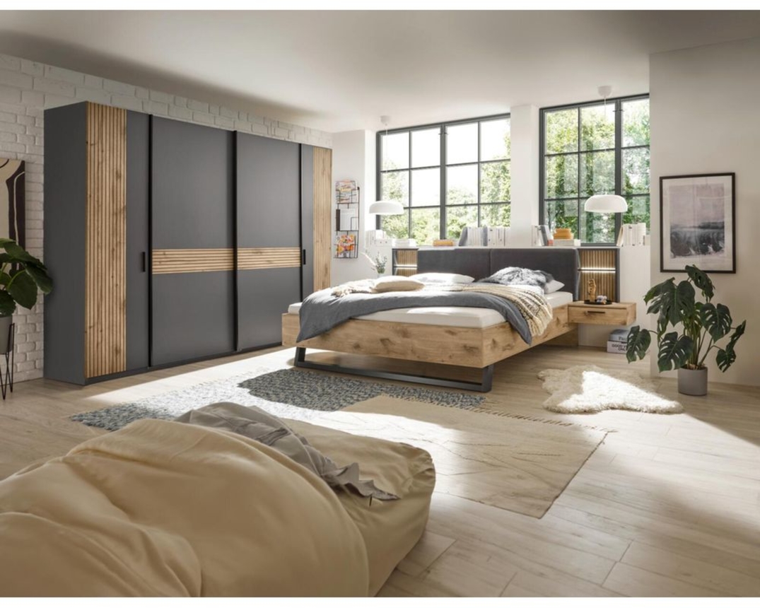 Schwebe- / Drehtürenschrank "Pisa", ca. 267x210 cm - Holz/Graphit - 1