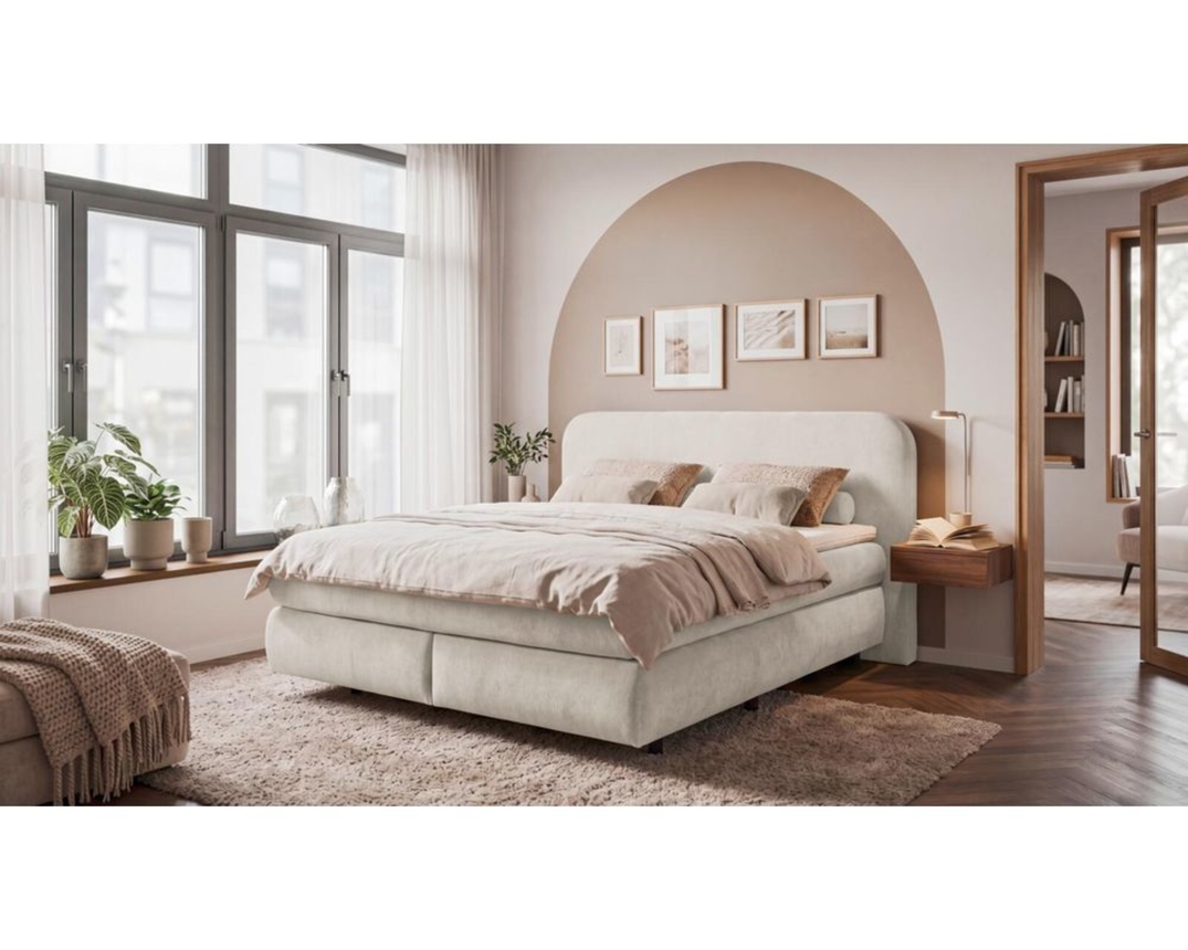Boxspringbett "Erlangen", ca. 180x200 cm - Beige - 3
