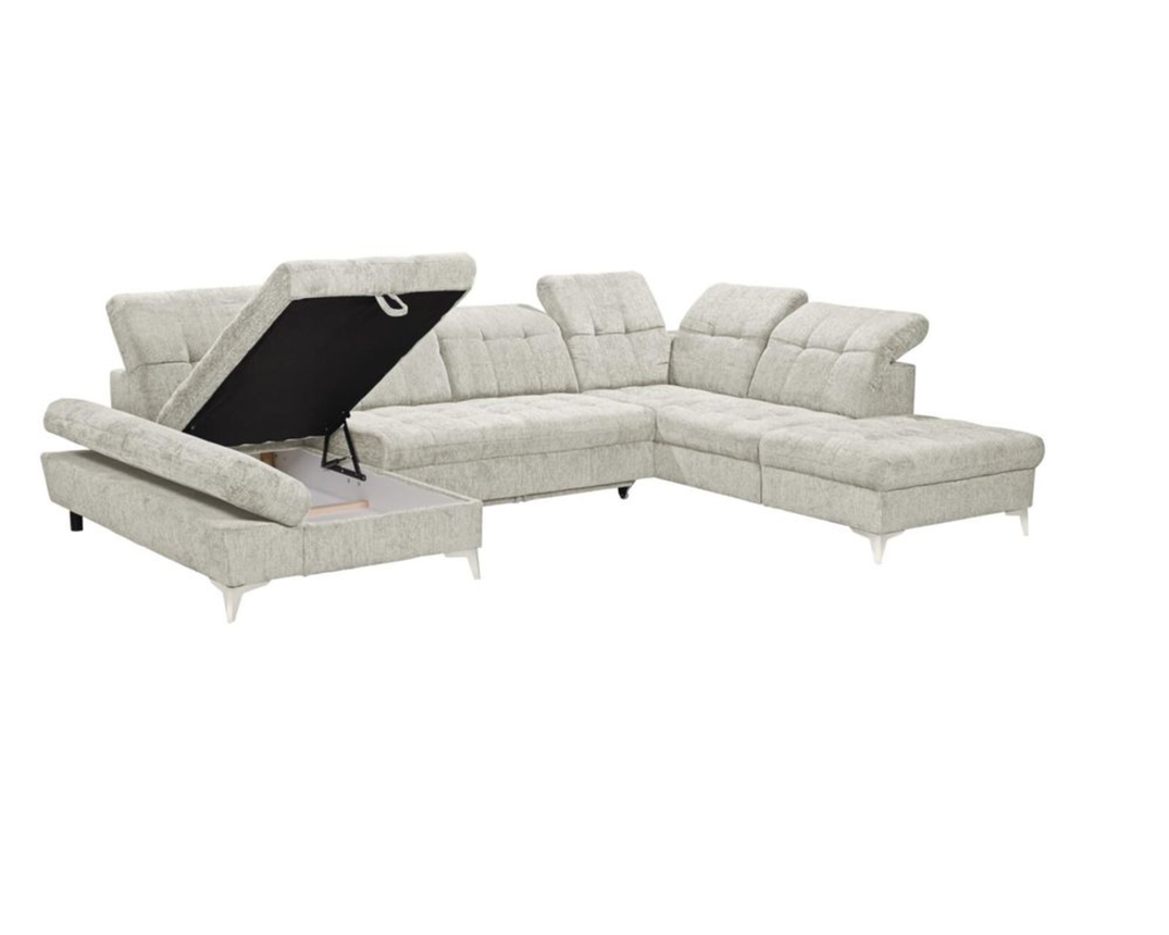 Wohnlandschaft "Erfurt", ca. 348.245 cm - Ravello 01 Ivory - 2