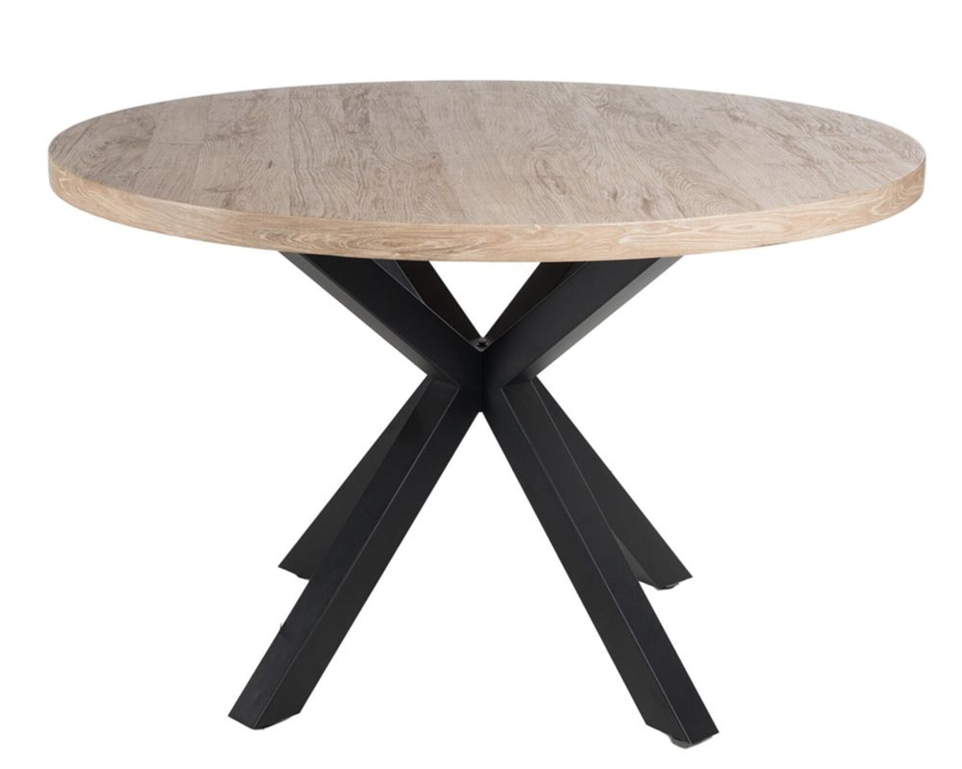 Runder Esstisch "Domingo", ca. 120 cm - Braun/Schwarz - 1