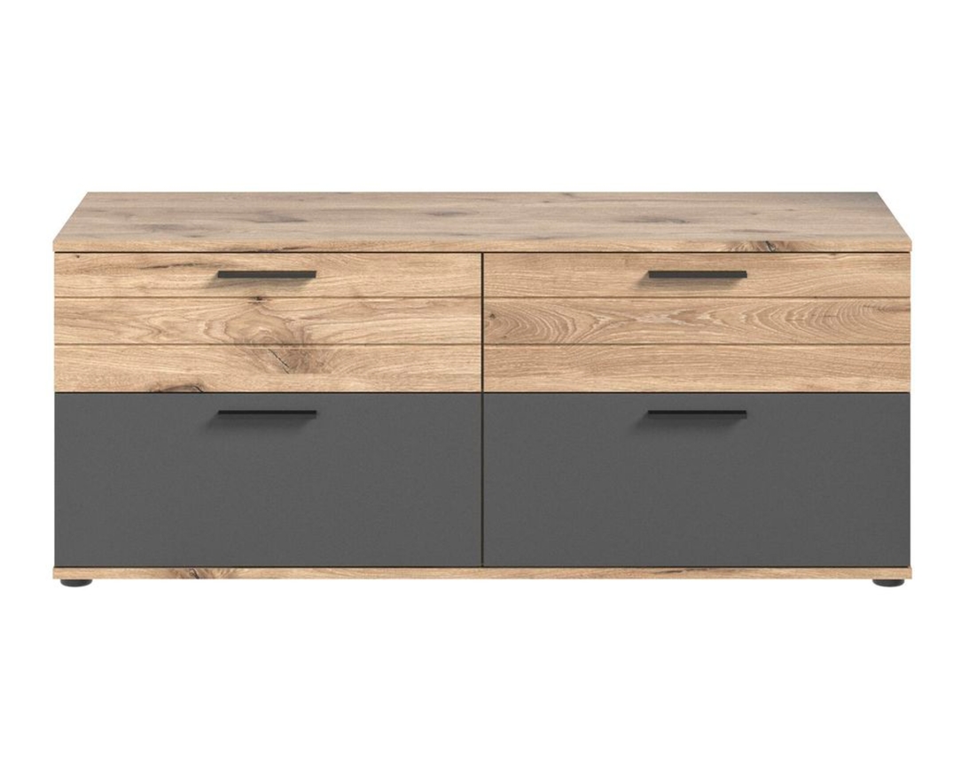 Wohnwand "Xenox" Nox Oak, Grau - Nox Oak / Basaltgrau - 3