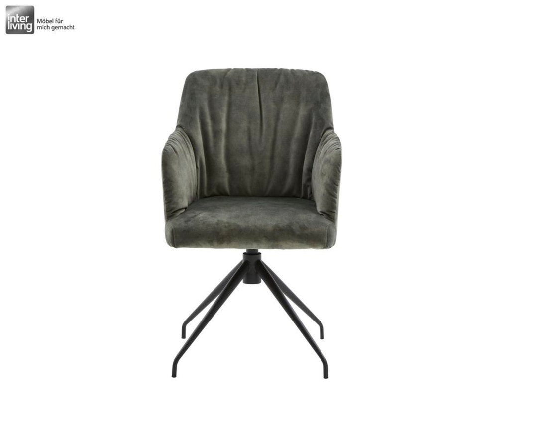 Interliving 5110 Armlehnstuhl dunkelgrün mit Spinnenfuß - Genova forest - 1