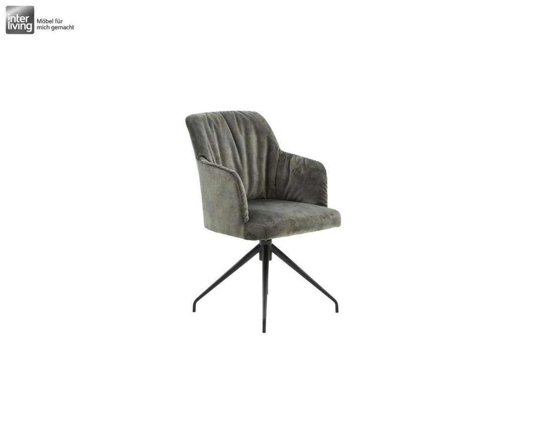 Interliving 5110 Armlehnstuhl dunkelgrün mit Spinnenfuß - Genova forest - 2
