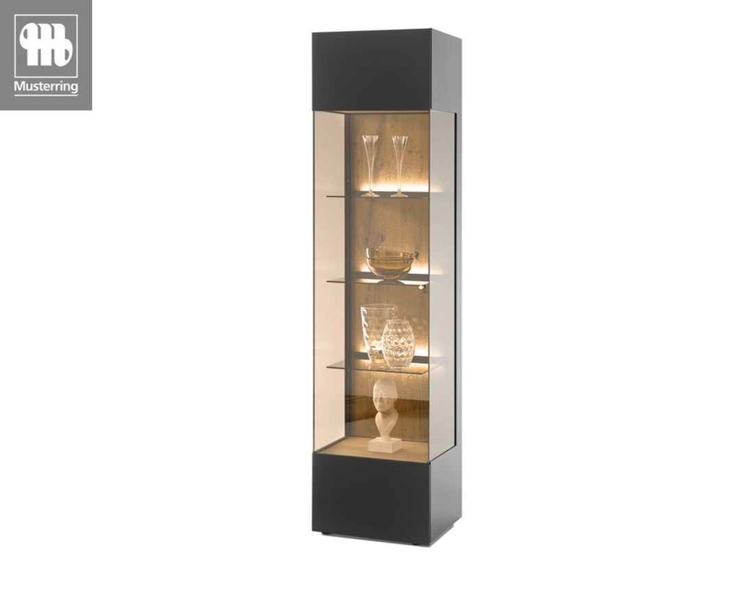 Musterring Vitrine "Trevio" 7250, Kerneiche Umato, Lack anthrazit - Braun/Anthrazit - 2