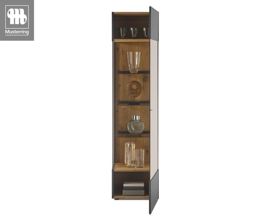 Musterring Vitrine "Trevio" 7250, Kerneiche Umato, Lack anthrazit - Braun/Anthrazit - 3