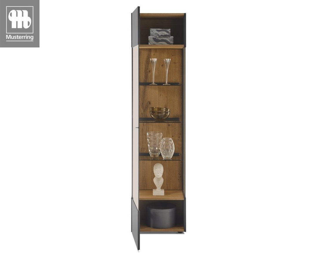 Musterring Vitrine "Trevio" 7250, Kerneiche Umato, Lack anthrazit - Braun/Anthrazit - 4