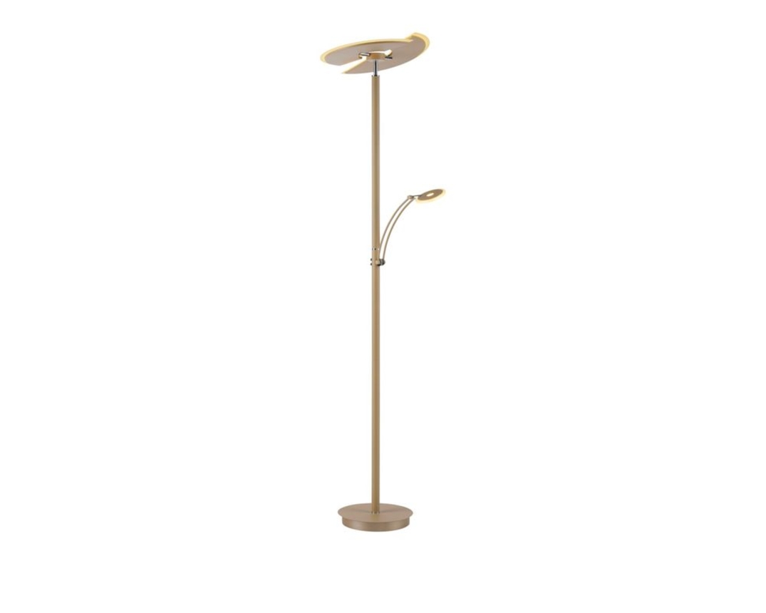 LED-Stehleuchte "Artur" mit Lesearm, sandfarben - Silber - 1