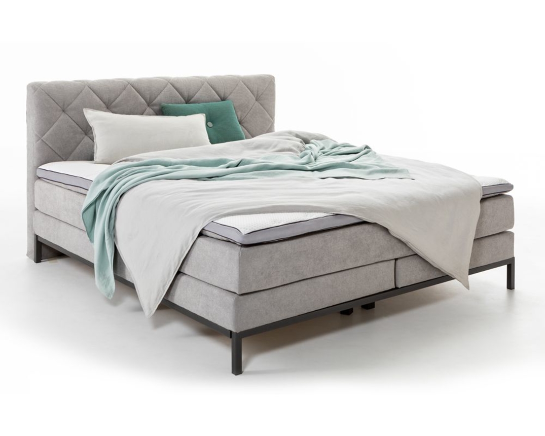 Boxspringbett "Sevilla" inkl. Topper - Silberfarbig - 1