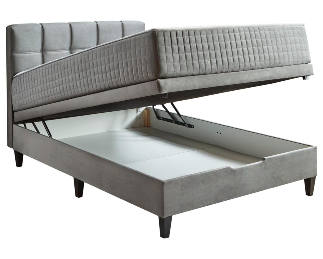 Boxbett "Santiago" mit Bettkasten, ca. 140x200 cm - Grau - 4