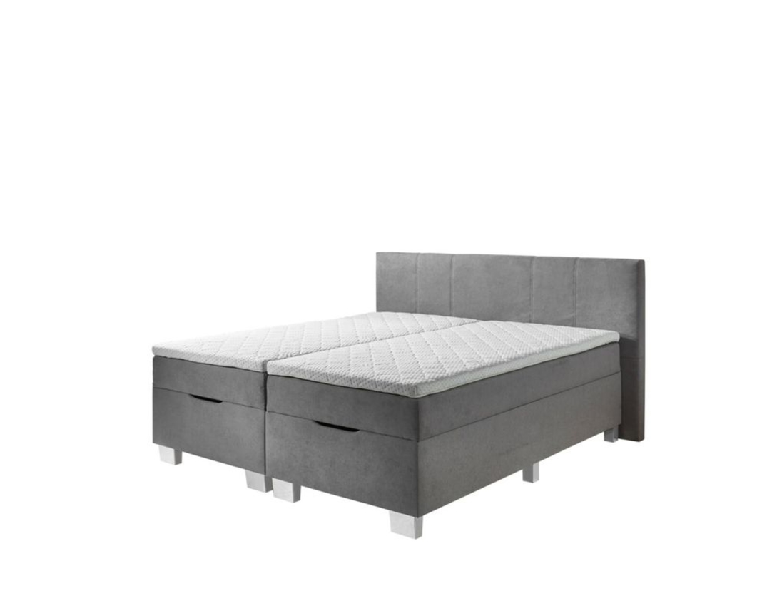 Boxspringbett "Stuttgart", ca. 180x200 cm, mit Stauraum - Silber - 2