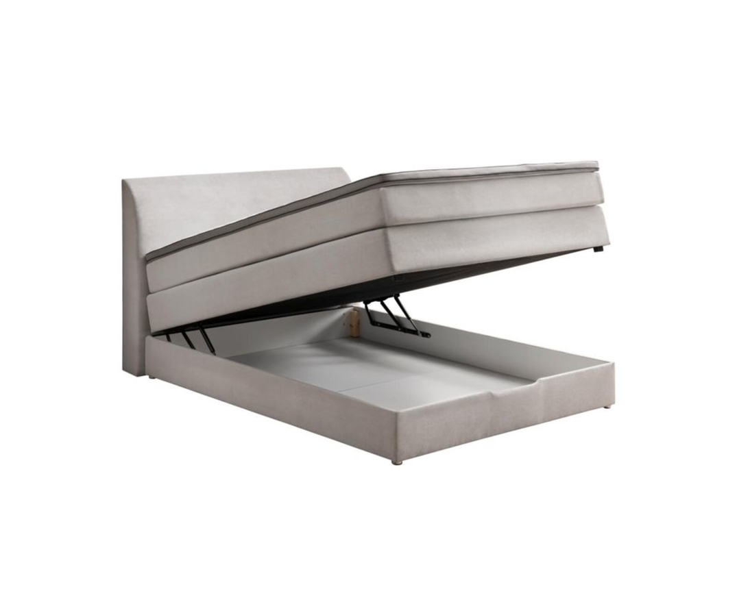 Boxspringbett "Speyer", ca. 140x200 cm, mit Stauraum - Silber - 3
