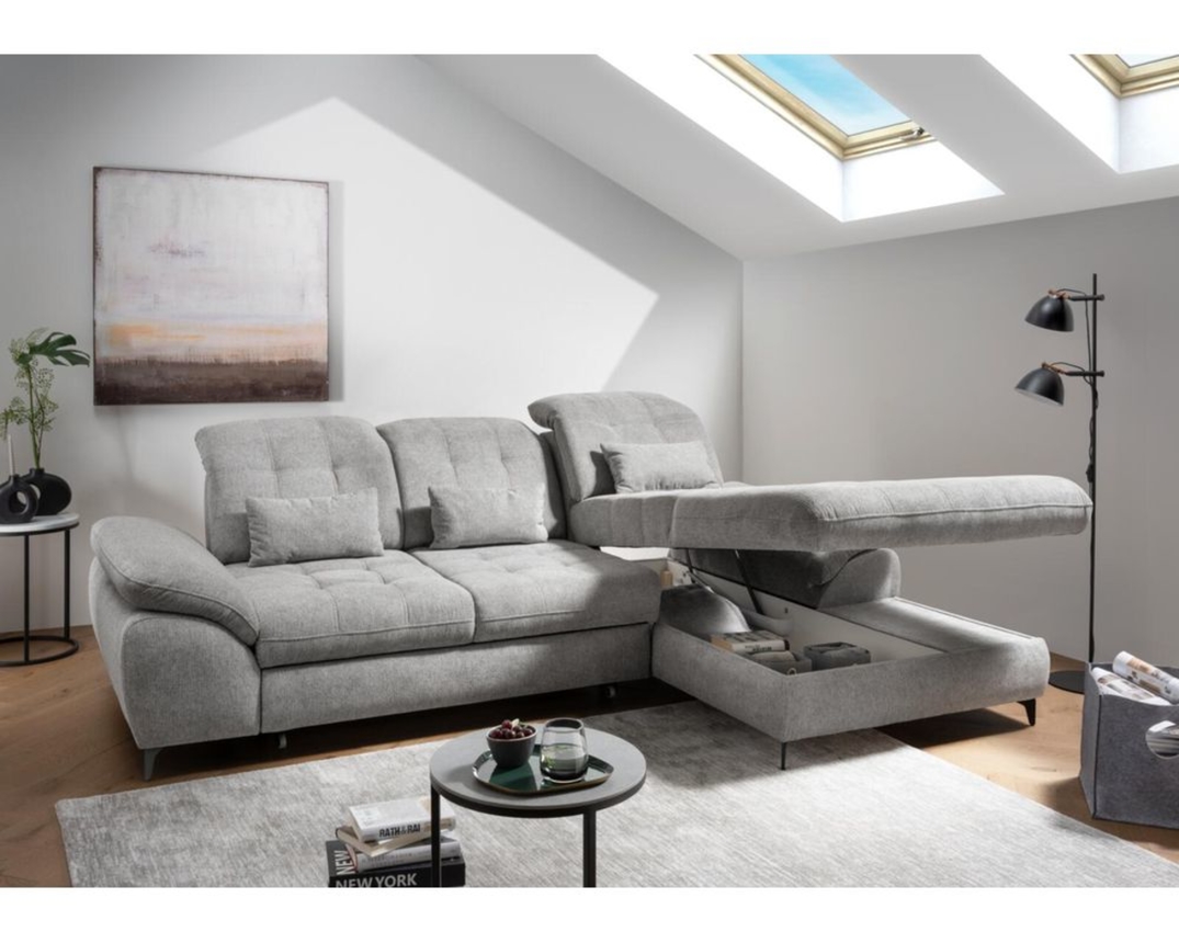 Wohnlandschaft "Bochum", leger, mit Liegefunktion und Stauraum - Grau - 2