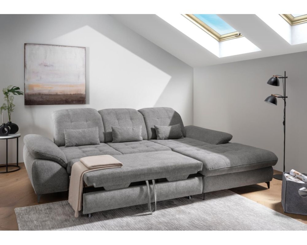 Wohnlandschaft "Bochum", leger, mit Liegefunktion und Stauraum - Grau - 3