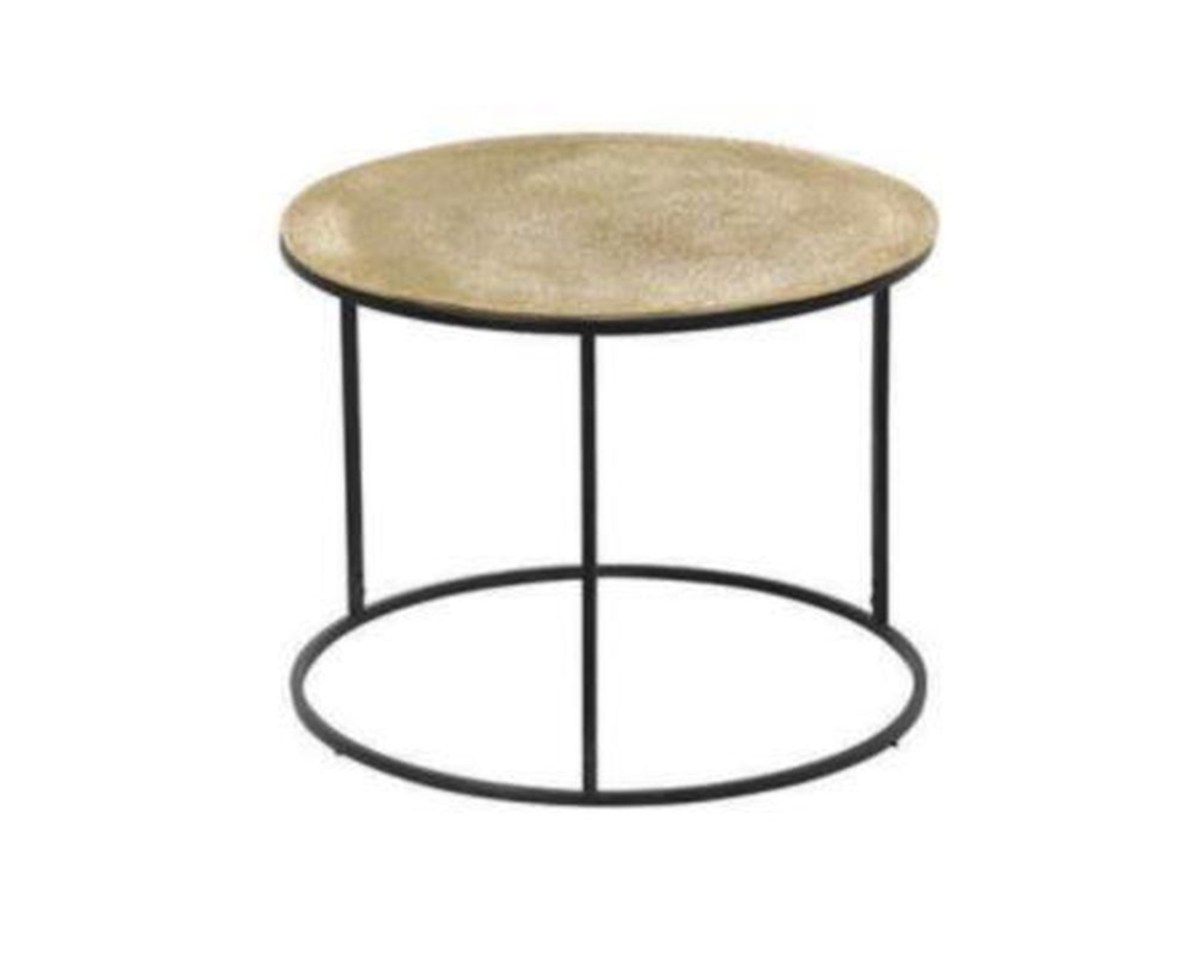 Beistelltisch "Mesa", Durchmesser ca. 60 cm - Gold/Schwarz - 1