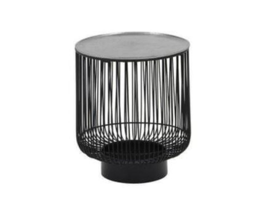 Beistelltisch "Milwaukee", rund, Platte Silber - Silber/schwarz - 1