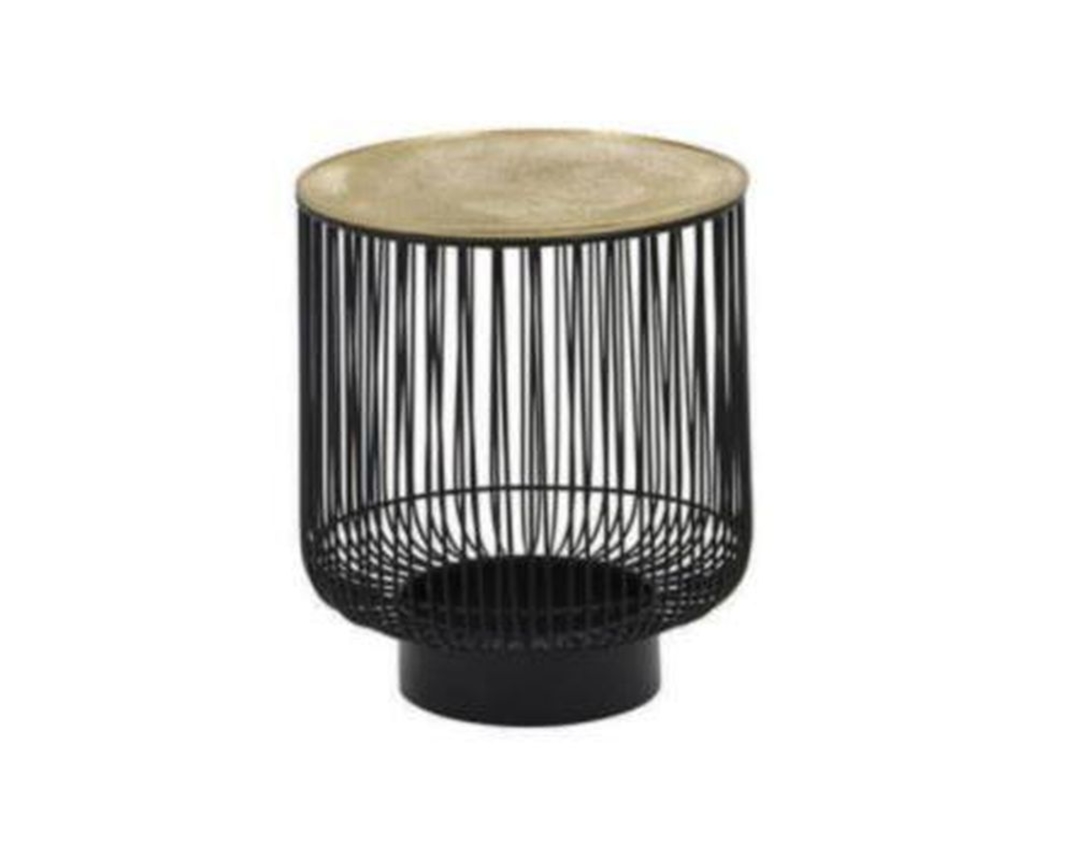 Beistelltisch "Milwaukee", rund, Metall gold - Gold/Schwarz - 1