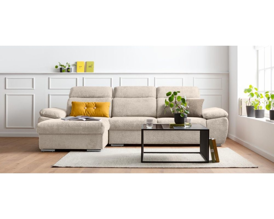 3er-Sofa "Malibu", leger, inkl. Zierkissen - Hellbeige - 1