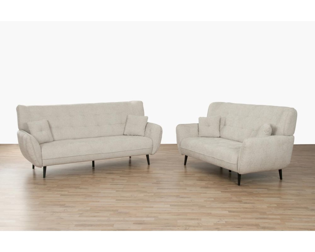 Sofa 2-Sitzer "Milan" - Creme/Silber - 1