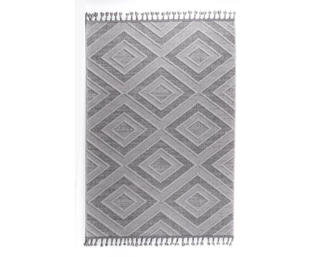 Interliving Outdoorteppich G8010 Raute, ca. 133x190 cm - Grau - 1