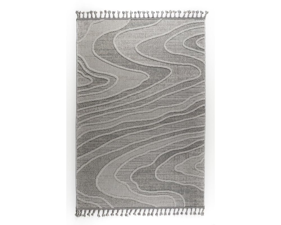 Interliving Outdoorteppich G8020 Linien, ca. 65x130 cm - Grau - 1