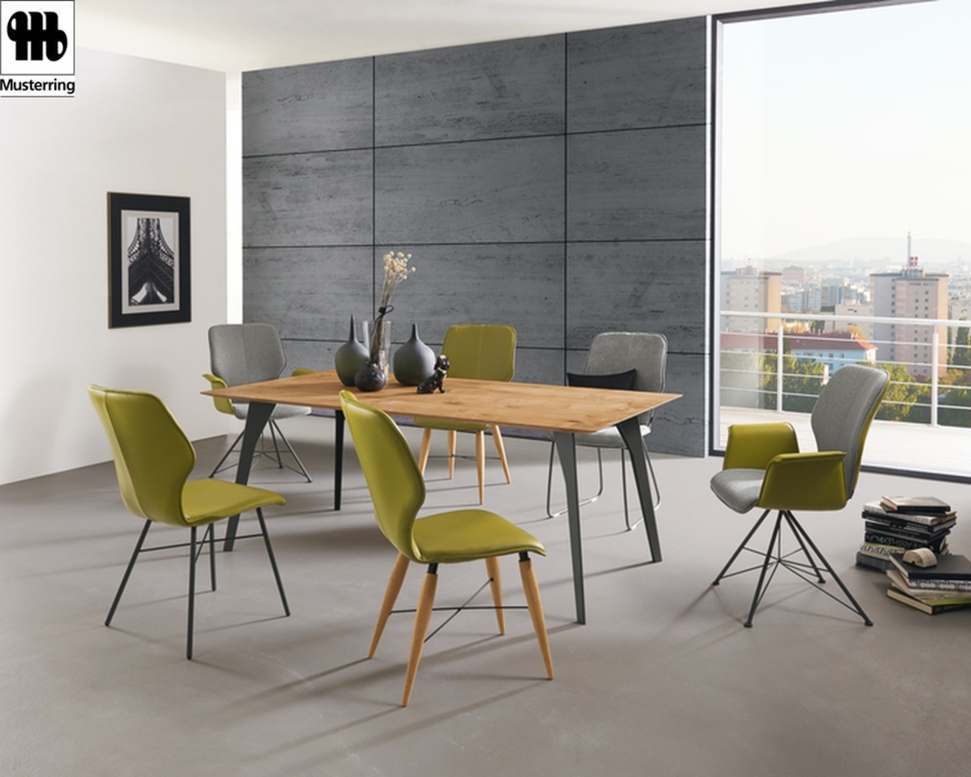 Vierfußstuhl Nevio V1442 in Echtleder Lime » Stühle | Möbel Turflon