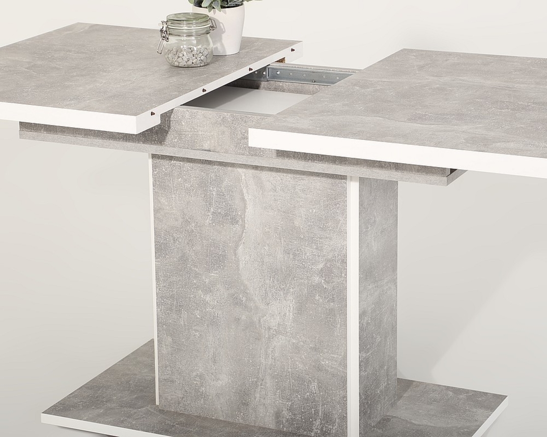 Säulentisch Hanna - Beton / Weiß - 2