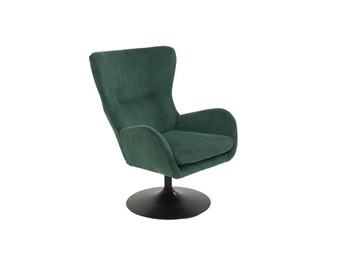 Sessel "Heddy", drehbar, Cord, grün - Grün - 5