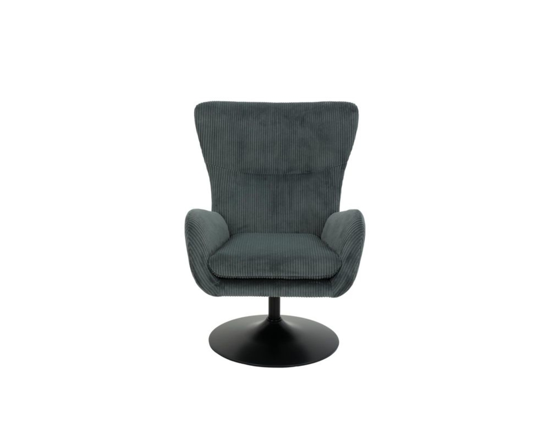 Sessel "Heddy", drehbar, Cord, dunkelgrau - Dunkelgrau - 1