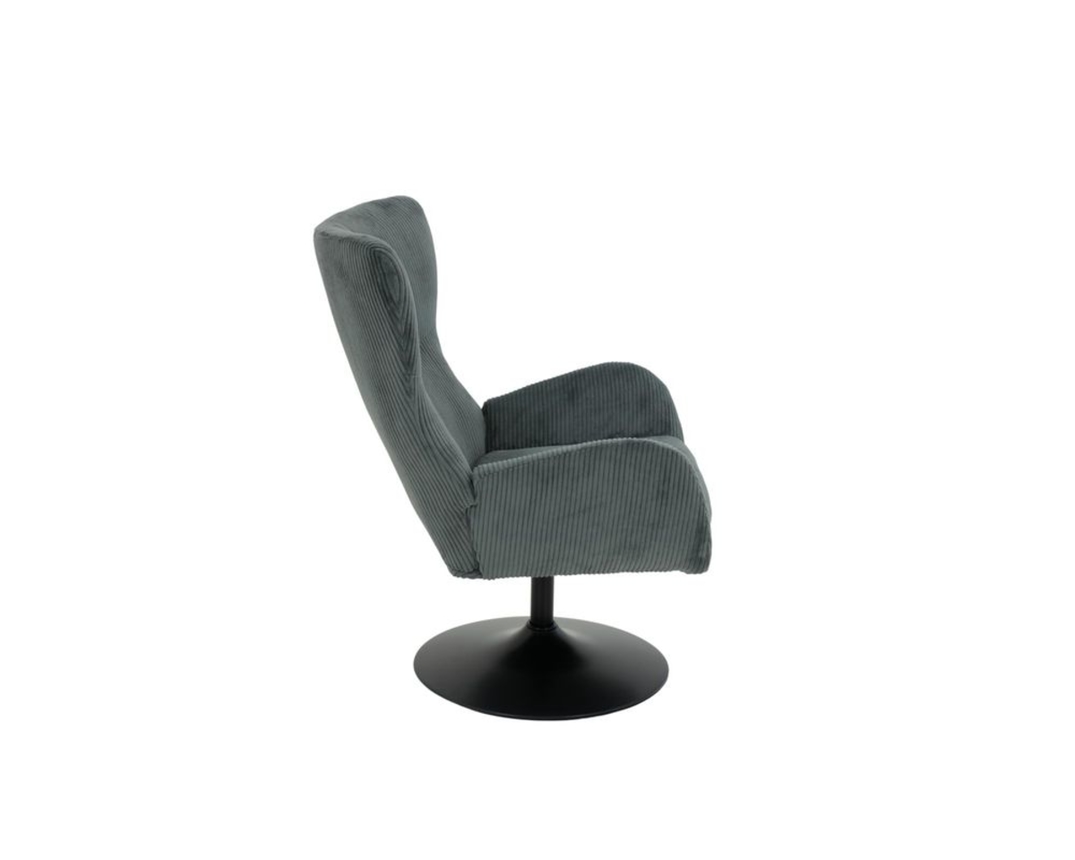 Sessel "Heddy", drehbar, Cord, dunkelgrau - Dunkelgrau - 3