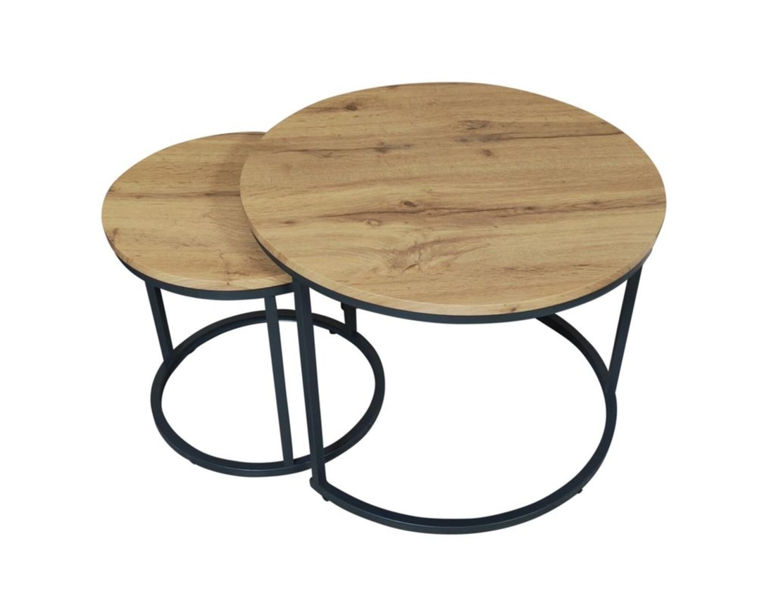 Couchtisch 2er-Set "Hilga" - Braun/Schwarz - 1