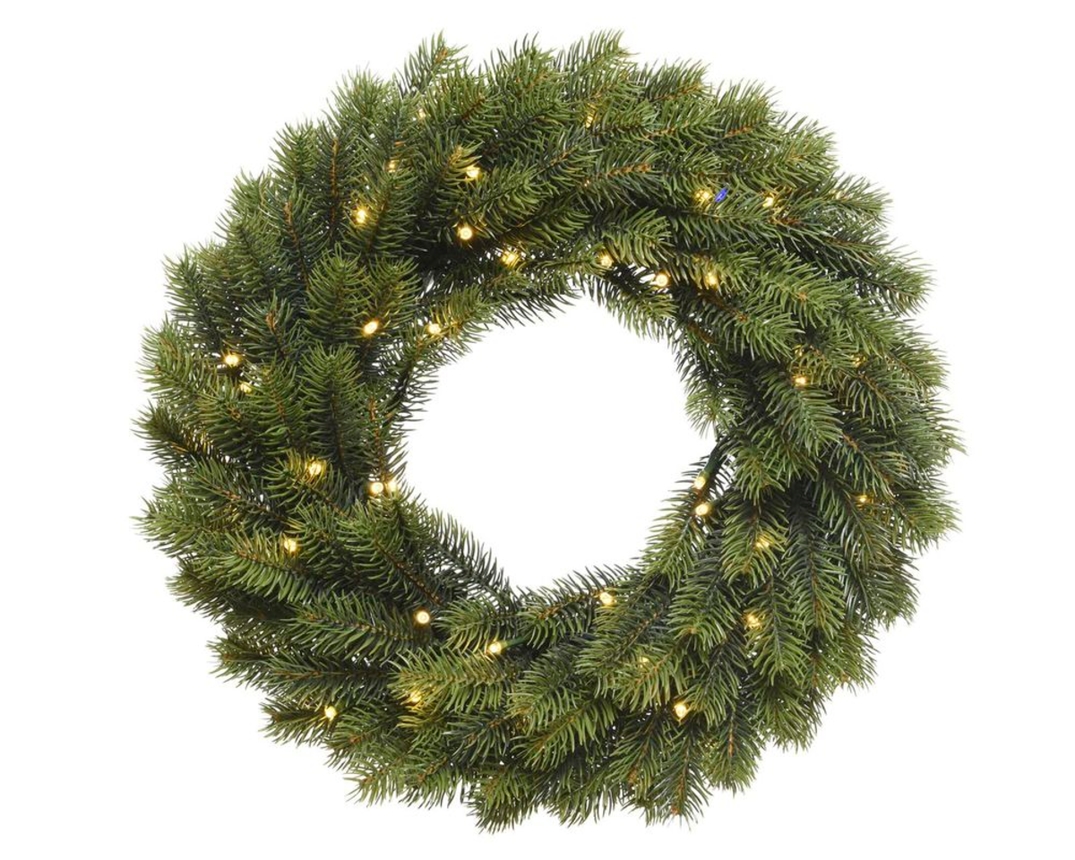 Tannenkranz mit Lichterkette - Grün - 1