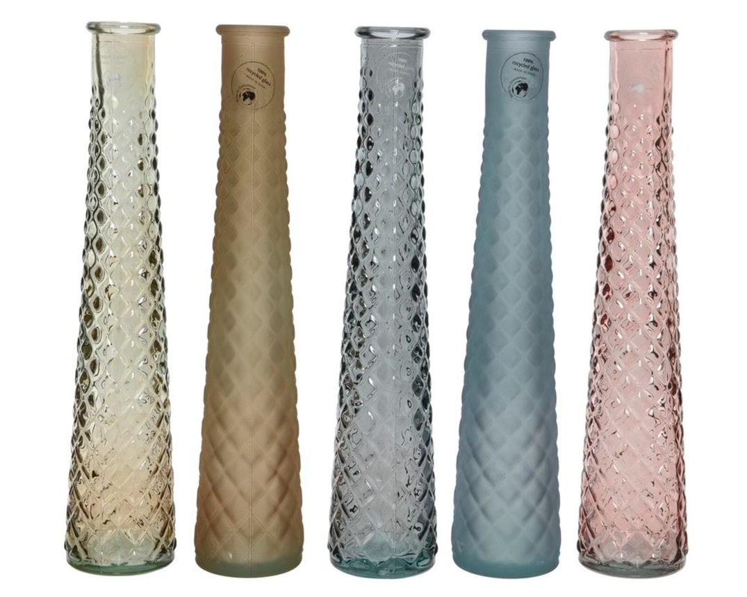 Vase aus recycletem Glas, ca. 32 cm hoch in Mehrere Farben