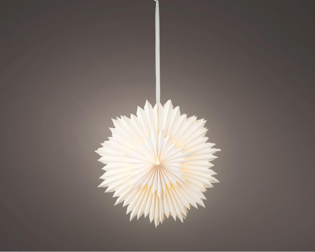 LED-Stern aus Papier, ca. 40 cm - Weiß - 1