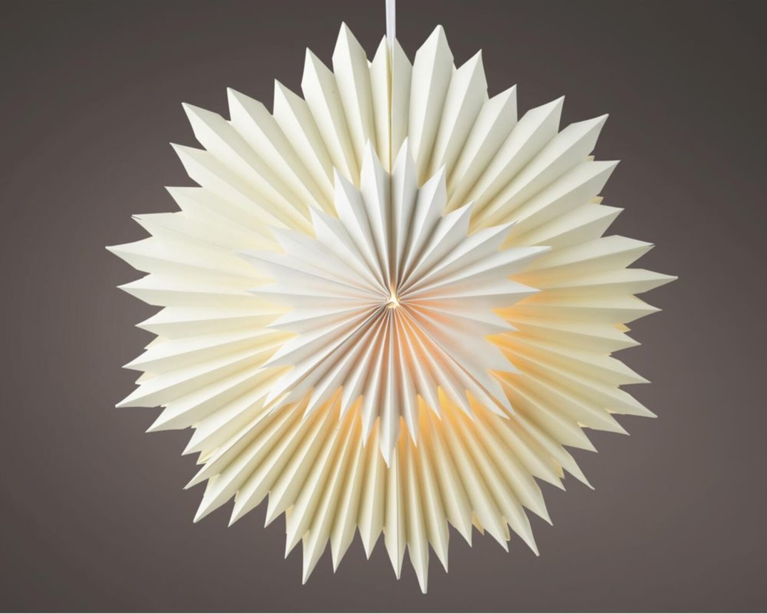 LED-Stern aus Papier, ca. 40 cm - Weiß - 2
