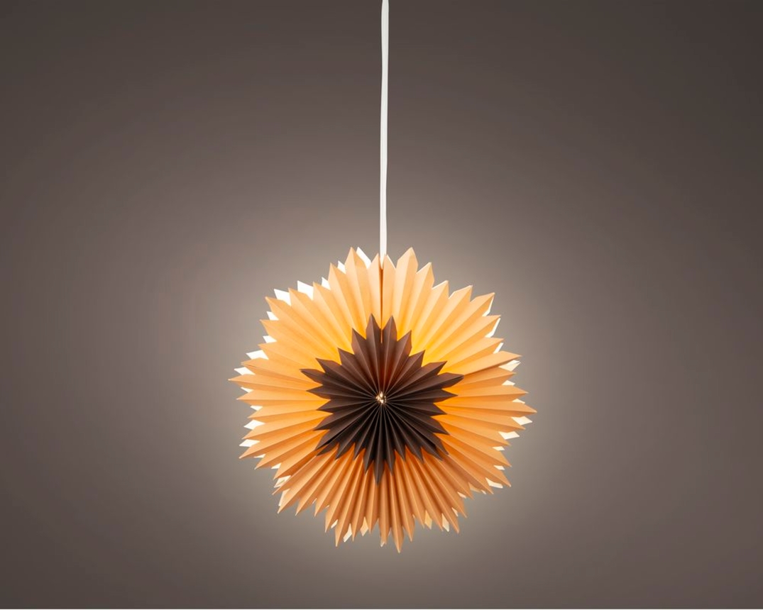 LED-Stern aus Papier, ca. 40 cm - Braun - 1