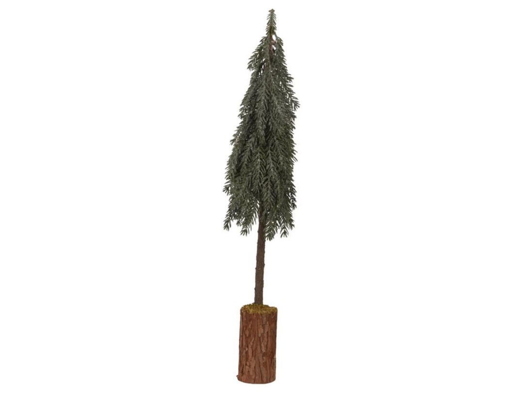 Dekofigur Minibaum auf Holzfuß, ca. 60 cm - Grün/Braun - 1