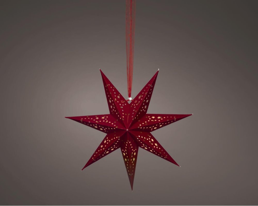 LED-Stern aus Papier, ca. 58 cm - Rot - 1