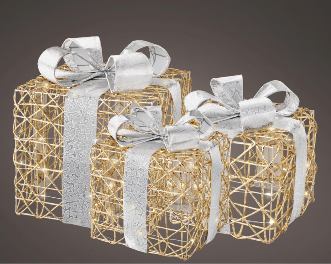 LED-Geschenkschachtel gold, ca. 25x29 cm - Gold - 1