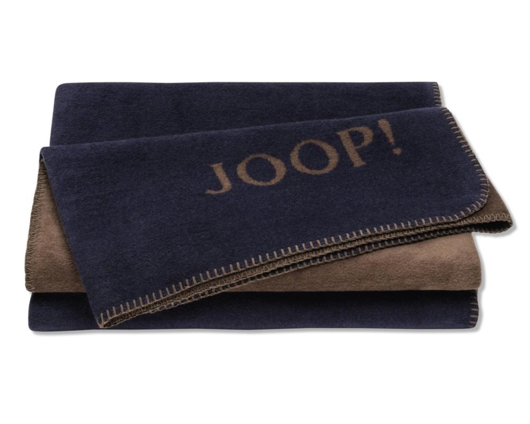 Joop Decke "Trend", ca. 150x200 cm, braun/blau - Marine/Karamell - 1