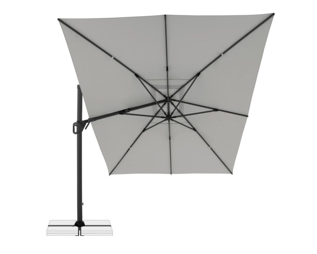 Pendelschirm "Dalian", ca. 300x400 cm, grau - Hellgrau - 1