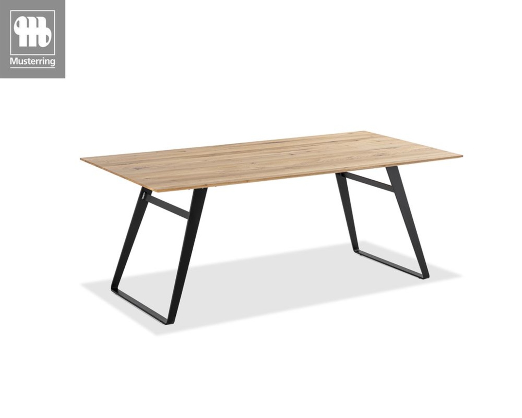 Musterring Tisch "Tavia", Tischplatte Charaktereiche, Bügelgestell - Braun/Schwarz - 2