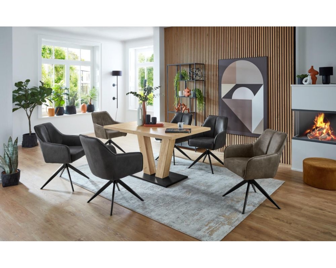 Esstisch "Multi Decor", ausziehbar - Braun/Schwarz - 2