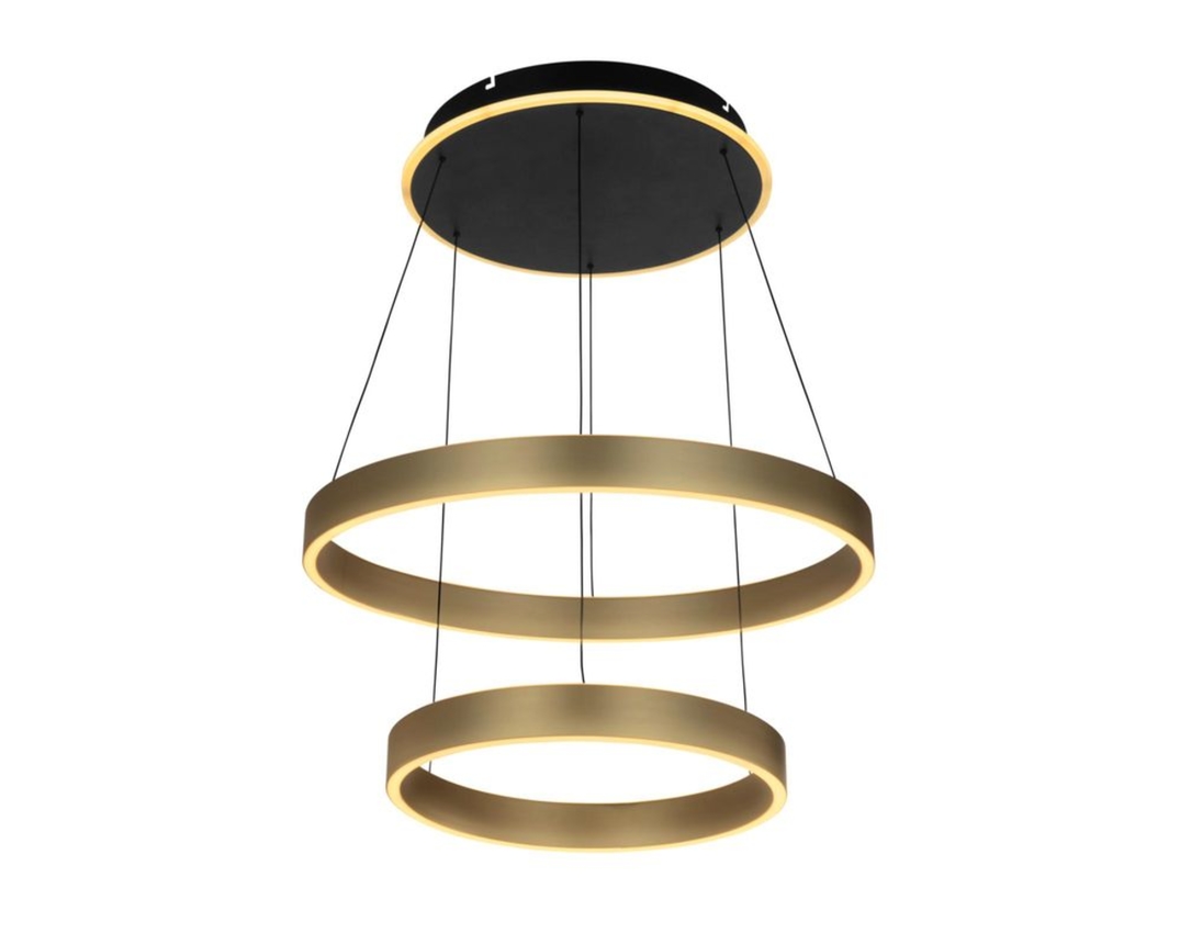 LED-Pendelleuchte "Marling", Easy-Lift-Funktion - Schwarz/Gold - 1