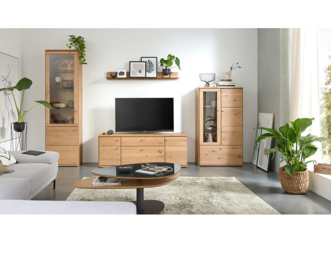 Interliving Anbauwand 2028, Wildeiche massiv - Braun - 5
