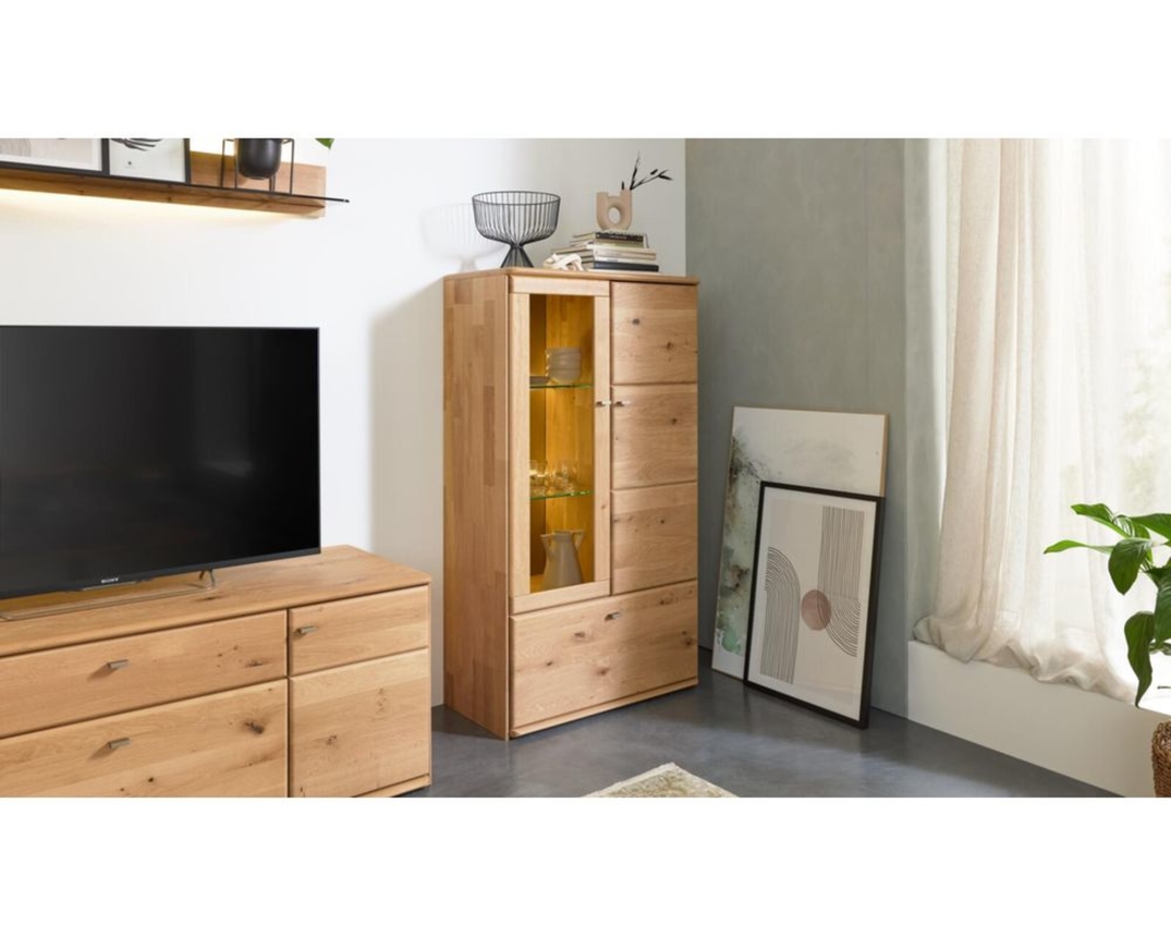 Interliving Anbauwand 2028, Wildeiche massiv - Braun - 7
